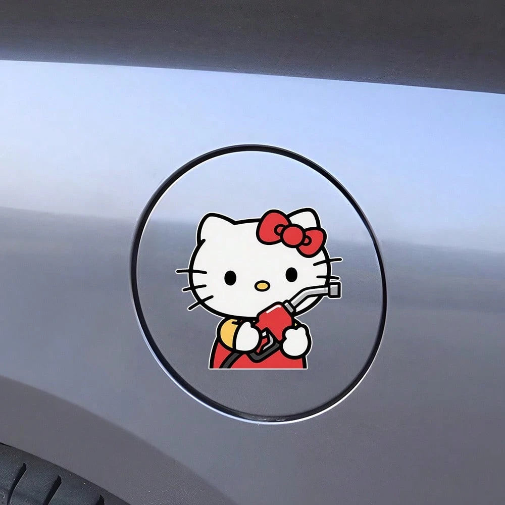 SANRIO 1Pc Stickers For The Hello Kitty Fuel Tank Car, Featuring A Cartoon Design That Creatively Reminds You Of The Fuel Level, Cute Creative Decorative Stickers- Suitable For Car Body, Rear Window