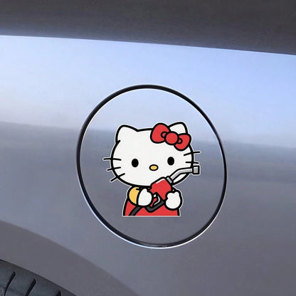 SANRIO 1Pc Stickers For The Hello Kitty Fuel Tank Car, Featuring A Cartoon Design That Creatively Reminds You Of The Fuel Level, Cute Creative Decorative Stickers- Suitable For Car Body, Rear Window