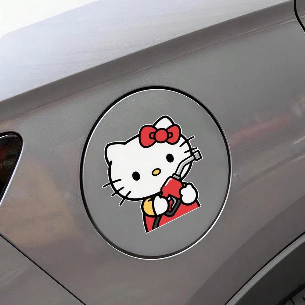 SANRIO 1Pc Stickers For The Hello Kitty Fuel Tank Car, Featuring A Cartoon Design That Creatively Reminds You Of The Fuel Level, Cute Creative Decorative Stickers- Suitable For Car Body, Rear Window