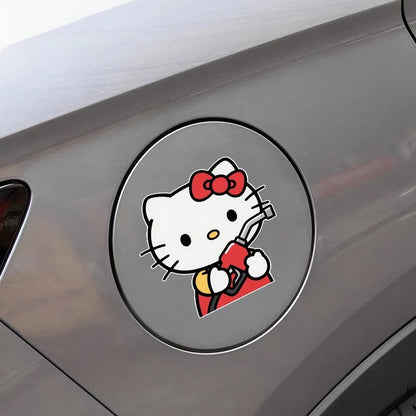 SANRIO 1Pc Stickers For The Hello Kitty Fuel Tank Car, Featuring A Cartoon Design That Creatively Reminds You Of The Fuel Level, Cute Creative Decorative Stickers- Suitable For Car Body, Rear Window