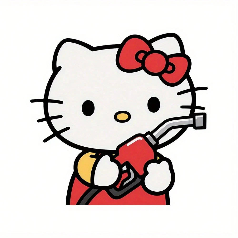 SANRIO 1Pc Stickers For The Hello Kitty Fuel Tank Car, Featuring A Cartoon Design That Creatively Reminds You Of The Fuel Level, Cute Creative Decorative Stickers- Suitable For Car Body, Rear Window