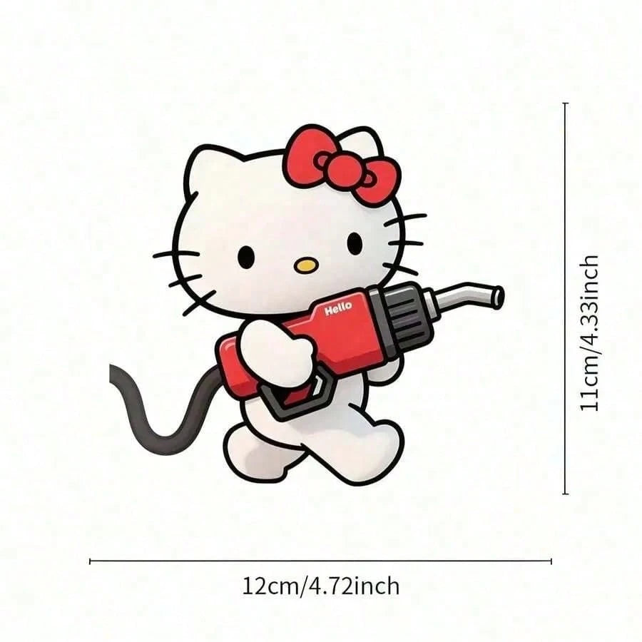 SANRIO 1Pc Stickers For The Hello Kitty Fuel Tank Car, Featuring A Cartoon Design That Creatively Reminds You Of The Fuel Level, Cute Creative Decorative Stickers- Suitable For Car Body, Rear Window
