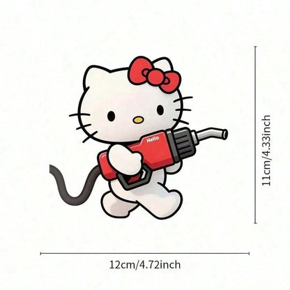 SANRIO 1Pc Stickers For The Hello Kitty Fuel Tank Car, Featuring A Cartoon Design That Creatively Reminds You Of The Fuel Level, Cute Creative Decorative Stickers- Suitable For Car Body, Rear Window