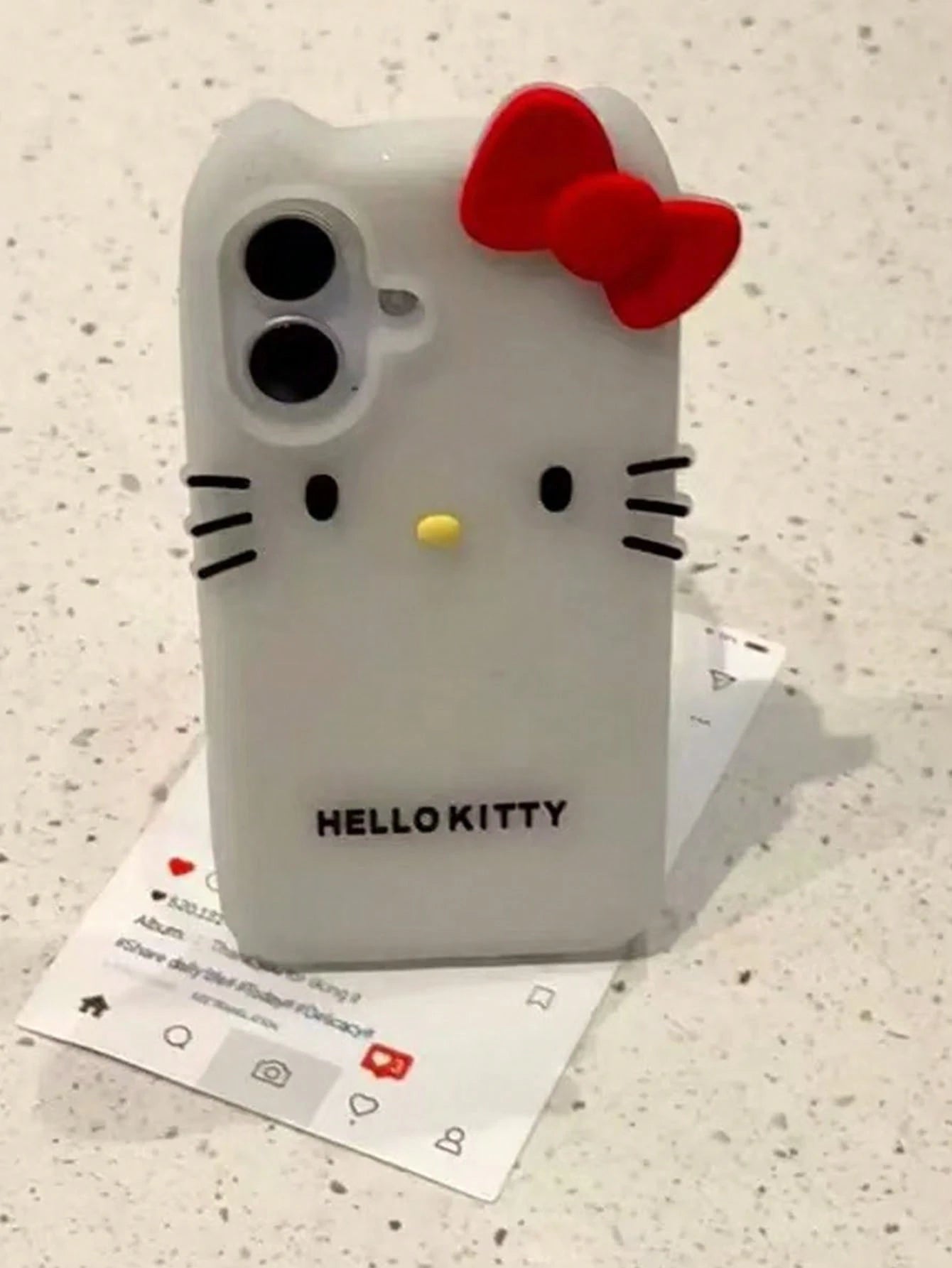 SANRIO 3D Cartoon Cute Black Skin KT Cat Silicone Soft Case Compatible With Apple 17 Pro Max, 16/15/14 Pro/16/12/11/13 Pro Max, Full Coverage Shockproof Personalized Creative Women's Phone Cover