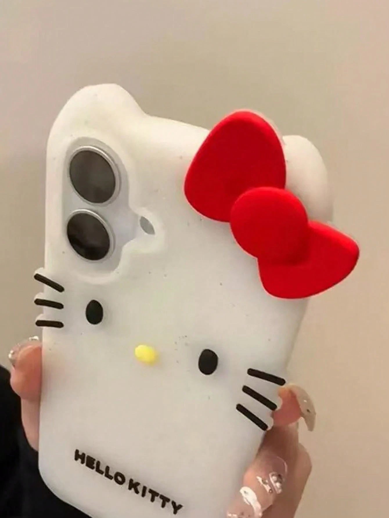 SANRIO 3D Cartoon Cute Black Skin KT Cat Silicone Soft Case Compatible With Apple 17 Pro Max, 16/15/14 Pro/16/12/11/13 Pro Max, Full Coverage Shockproof Personalized Creative Women's Phone Cover