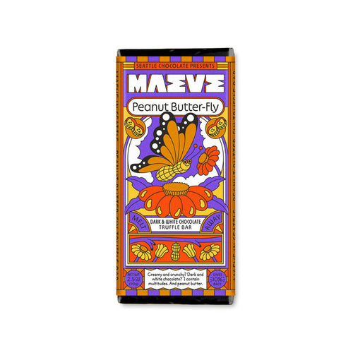 Seattle Chocolate Presents Maeve - Peanut Butter-fly Truffle Bar