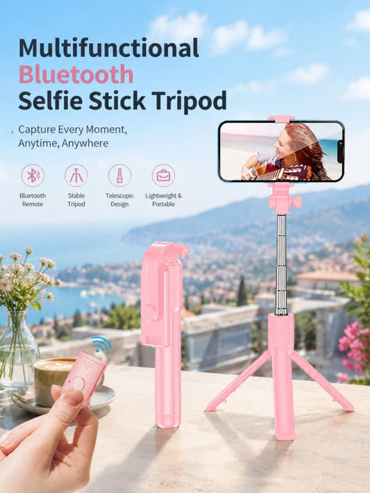 Selfie Stick With Multifunctional Tripod & Phone Holder, Extended Remote Control Live Broadcast Tripod For General Photography, Travel & Selfie, Blue Compatible With IPhone Android Phone Mobile Phone