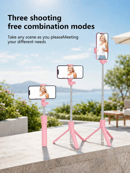 Selfie Stick With Multifunctional Tripod & Phone Holder, Extended Remote Control Live Broadcast Tripod For General Photography, Travel & Selfie, Blue Compatible With IPhone Android Phone Mobile Phone