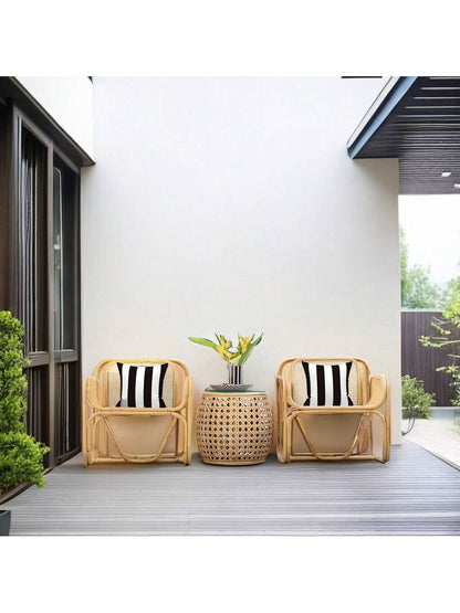 Set Of 2 Black Outdoor/Indoor Pillowcases For Decorating Sofa And Garden Cushions