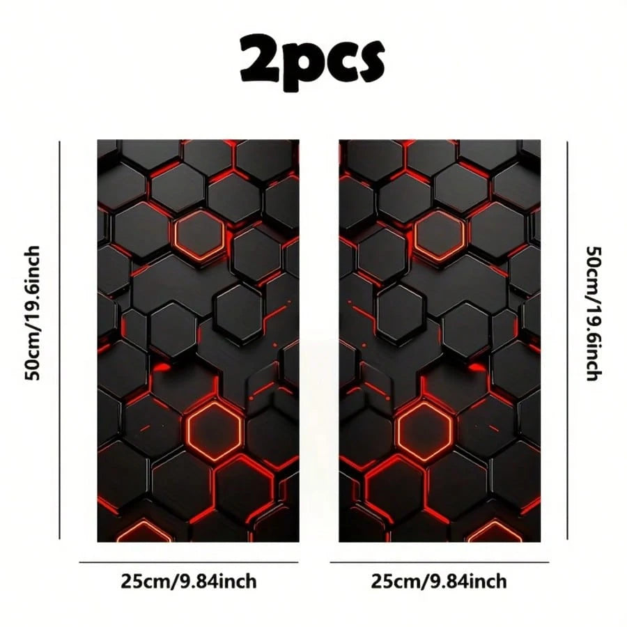 Set Of 2 Checkered Pattern Car Stickers, Suitable For All Vehicle Types, Waterproof And Scratch-Resistant Vinyl Decorative Stickers, Designed For Car Door B Pillars, Easy Self-Adhesive Installation, S
