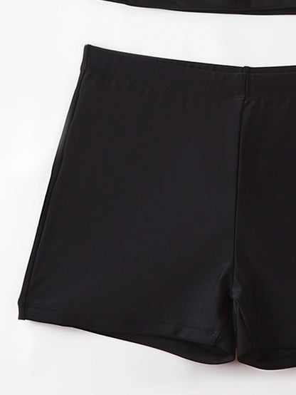 Shapewave Summer Beach Plain Tummy Control Halter Shorts Tankini