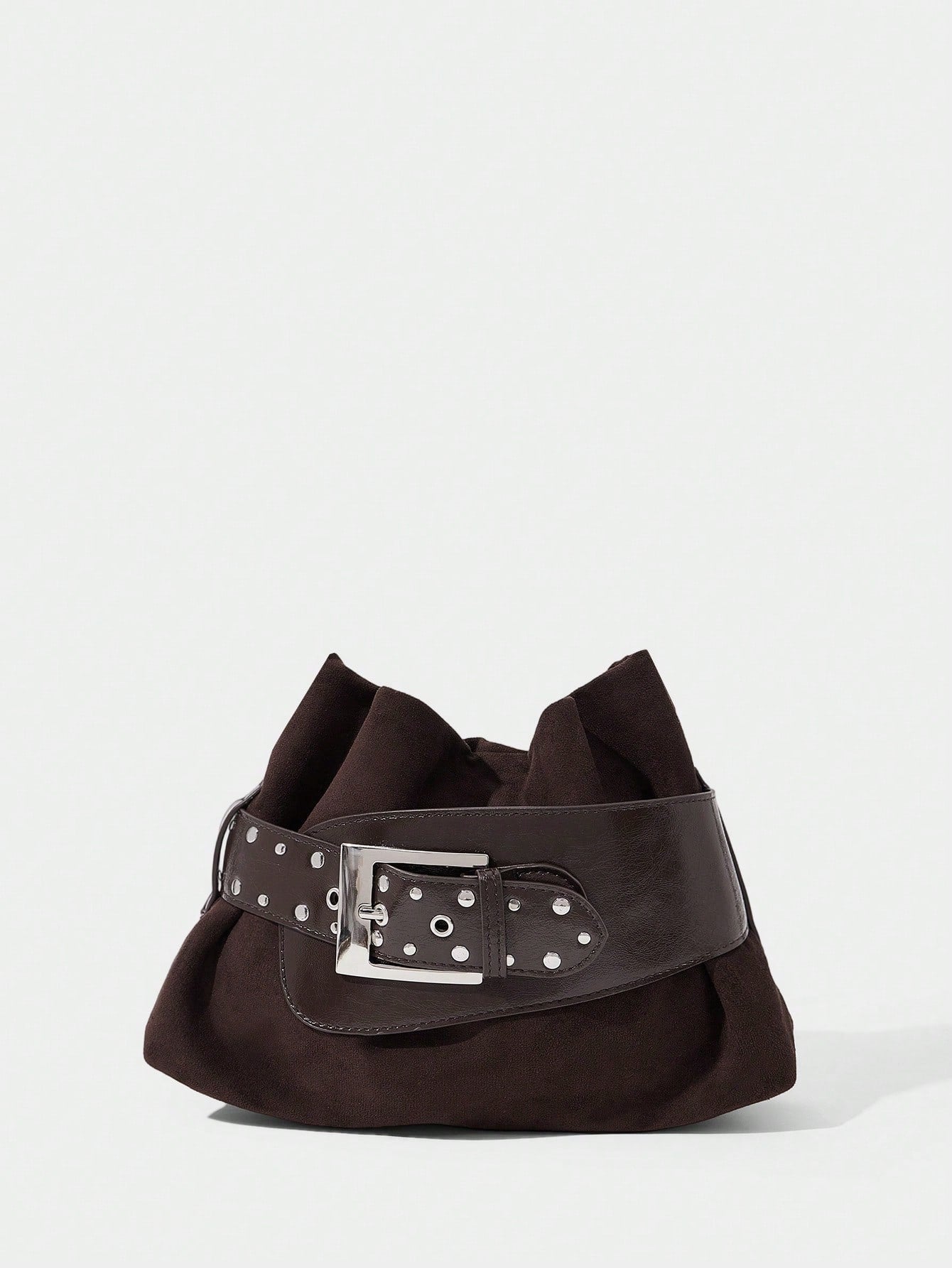 SHECARRY Ladies' Stylish Soft Clutch With Belt Buckle Trim Details