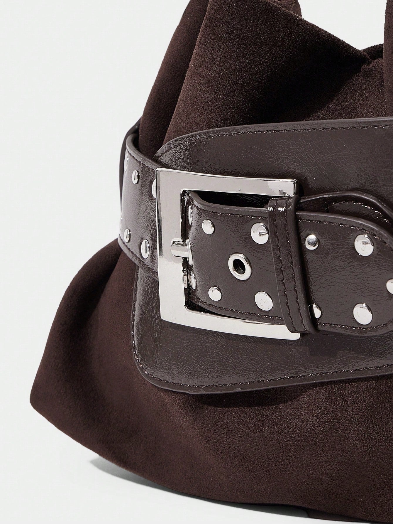 SHECARRY Ladies' Stylish Soft Clutch With Belt Buckle Trim Details