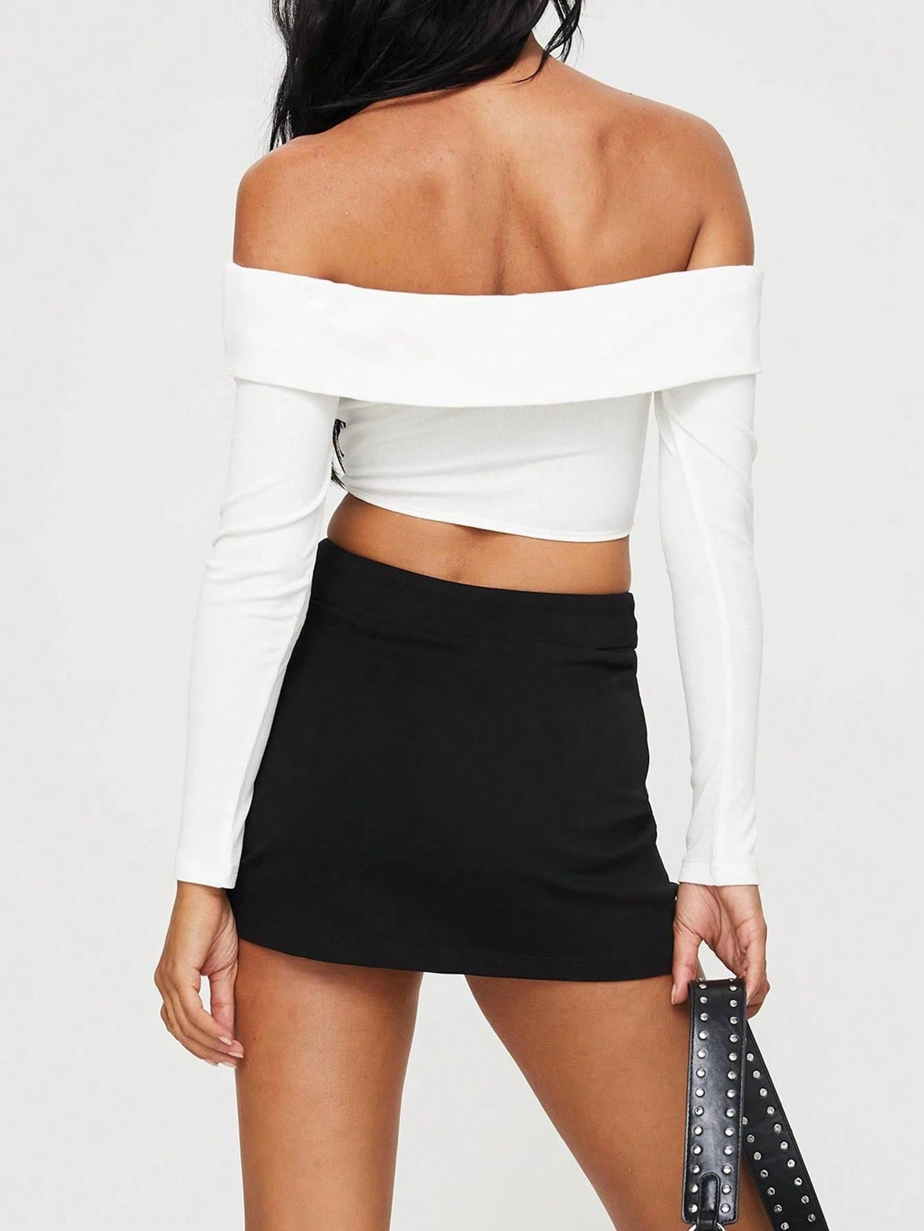 SHEIN BAE Women's Solid Color Pleated Side Slit Hem Casual Skirt Summer Clothes