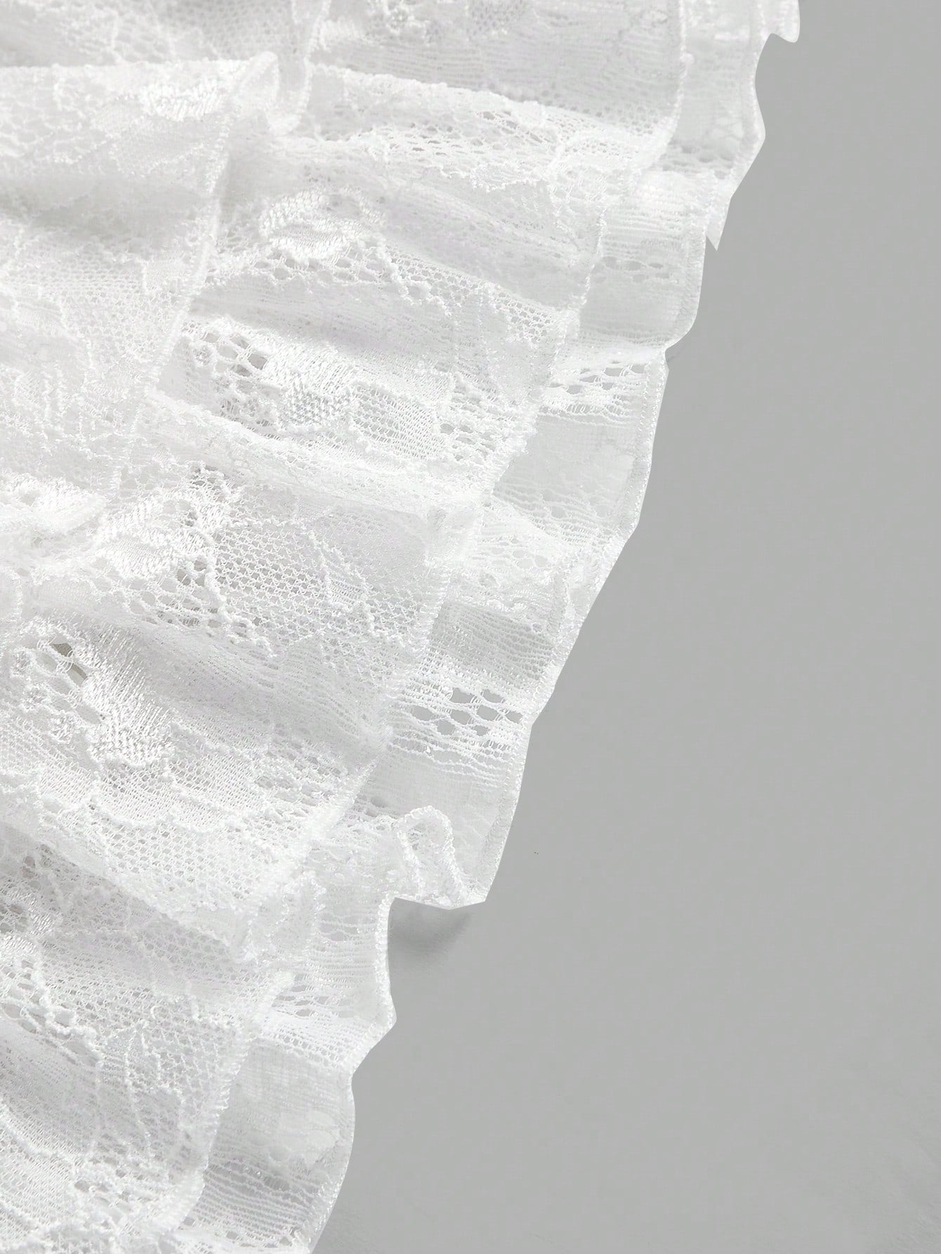 SHEIN MOD Women's White Lace Ruffle Hem Mini Skirt,Valentine Day,Vacation Outfits Woman,Club Outfits Women
