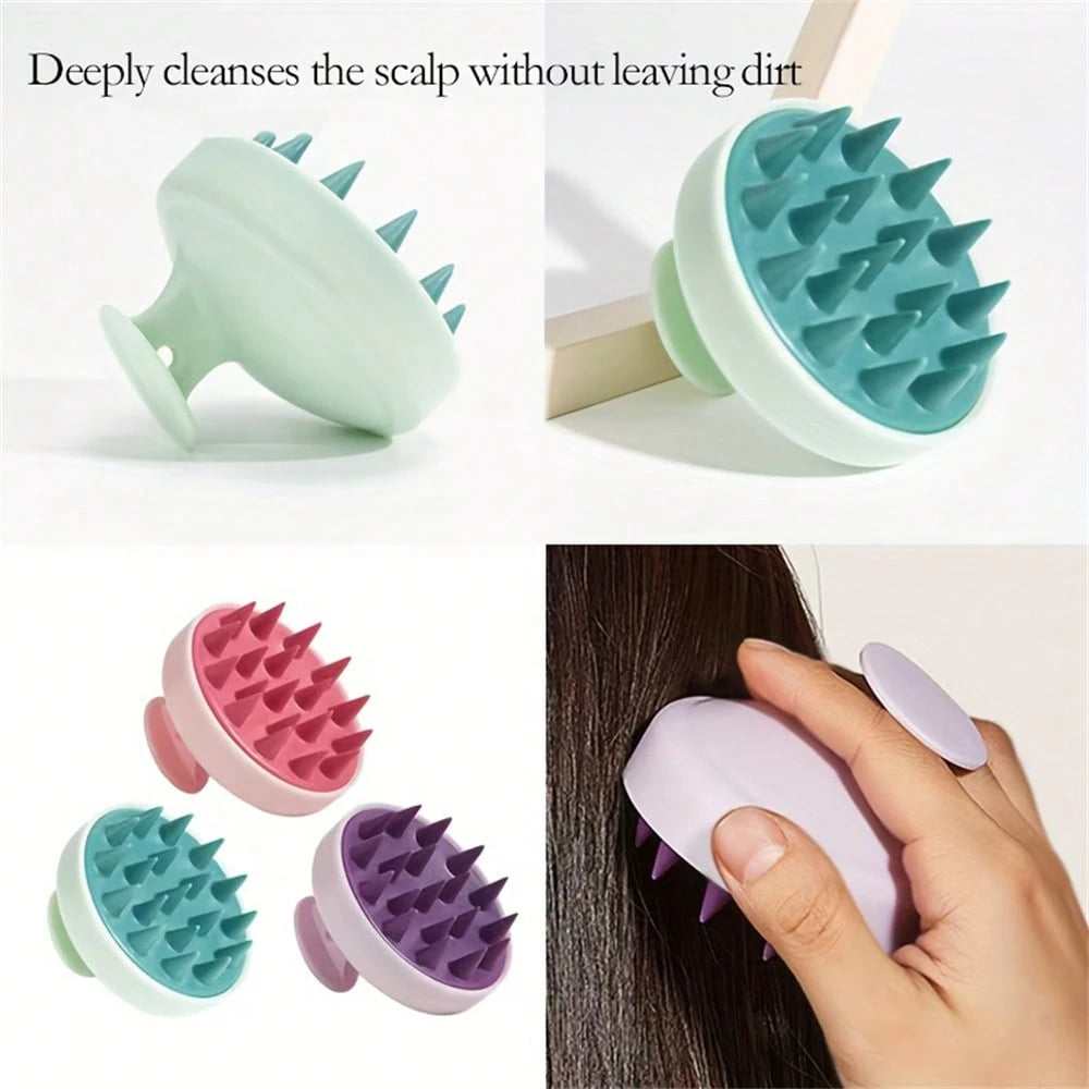 Silicone Hair Brush, Soft Hair Scalp Cleaning Brush, Shower Massage Brush, Hair Washing Tool, Hair Washing Brush, Hair Brushes For Hair Scalp Massage, Anti-Dandruff Home Bathroom Decor Fall Decor Back