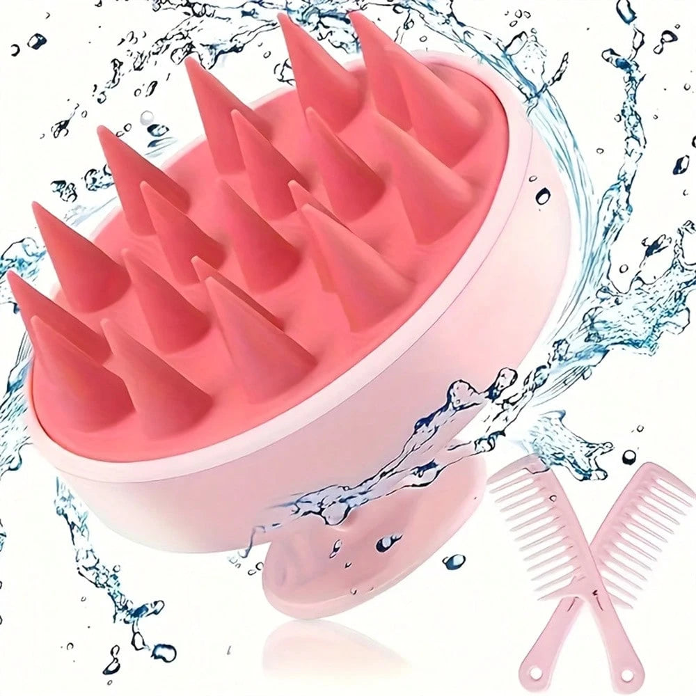 Silicone Hair Brush, Soft Hair Scalp Cleaning Brush, Shower Massage Brush, Hair Washing Tool, Hair Washing Brush, Hair Brushes For Hair Scalp Massage, Anti-Dandruff Home Bathroom Decor Fall Decor Back