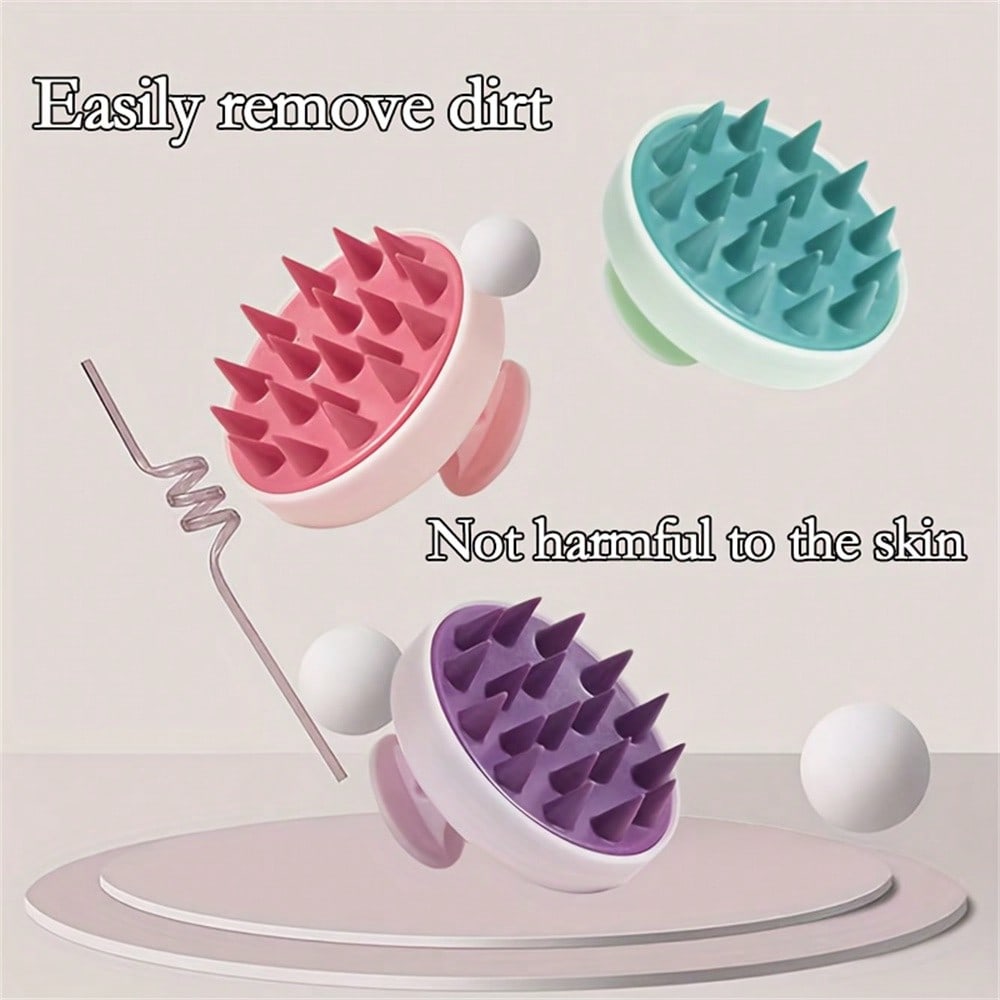 Silicone Hair Brush, Soft Hair Scalp Cleaning Brush, Shower Massage Brush, Hair Washing Tool, Hair Washing Brush, Hair Brushes For Hair Scalp Massage, Anti-Dandruff Home Bathroom Decor Fall Decor Back