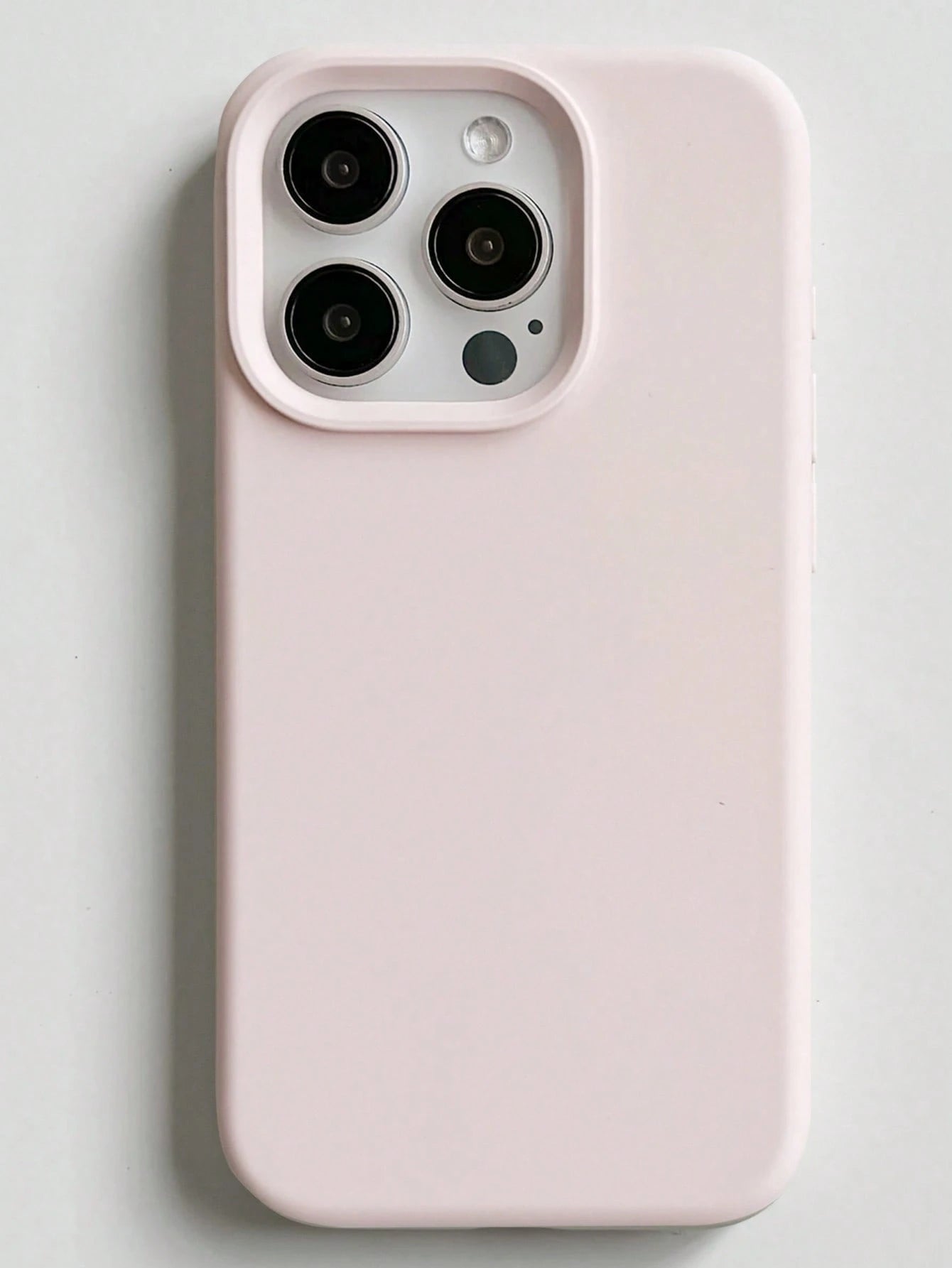 Silicone Pink Solid Color Material Liquid Silicone Shockproof Plain Phone Case With Concave Button Design Compatible With IPhone 17 AIR 16 15 14 13 12 11 Pro Max Soft Waxy Texture Skin-Friendly And Co