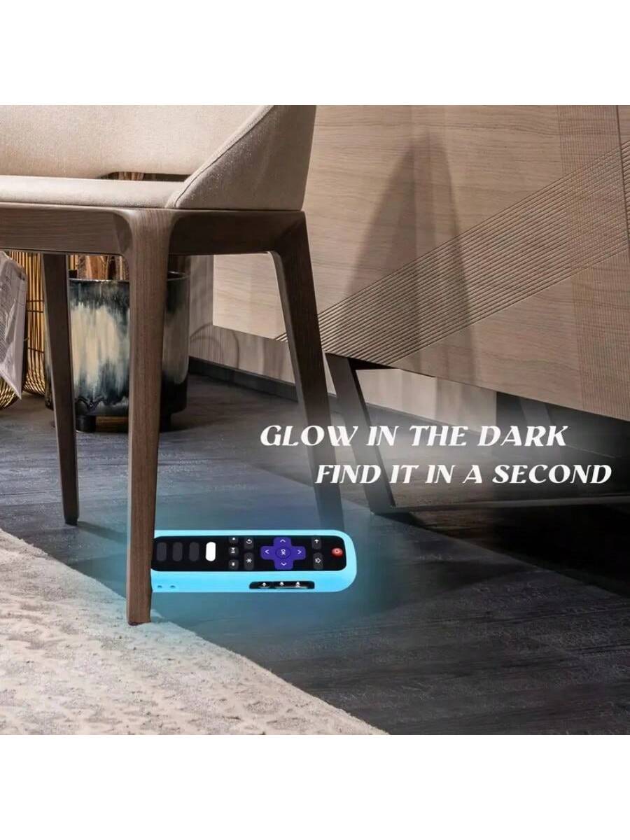Silicone Remote Control Cover For Roku TV Express 4K+ HD Streaming Stick 4K Premiere Stream Bar Soundbar LE SE Streaming Media Players Devices Remotes, Glow In The Dark Remote Case With Lanyard For Ro