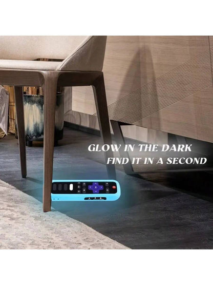 Silicone Remote Control Cover For Roku TV Express 4K+ HD Streaming Stick 4K Premiere Stream Bar Soundbar LE SE Streaming Media Players Devices Remotes, Glow In The Dark Remote Case With Lanyard For Ro