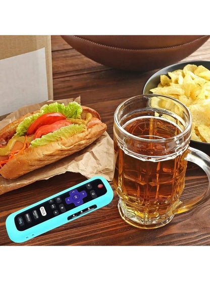 Silicone Remote Control Cover For Roku TV Express 4K+ HD Streaming Stick 4K Premiere Stream Bar Soundbar LE SE Streaming Media Players Devices Remotes, Glow In The Dark Remote Case With Lanyard For Ro