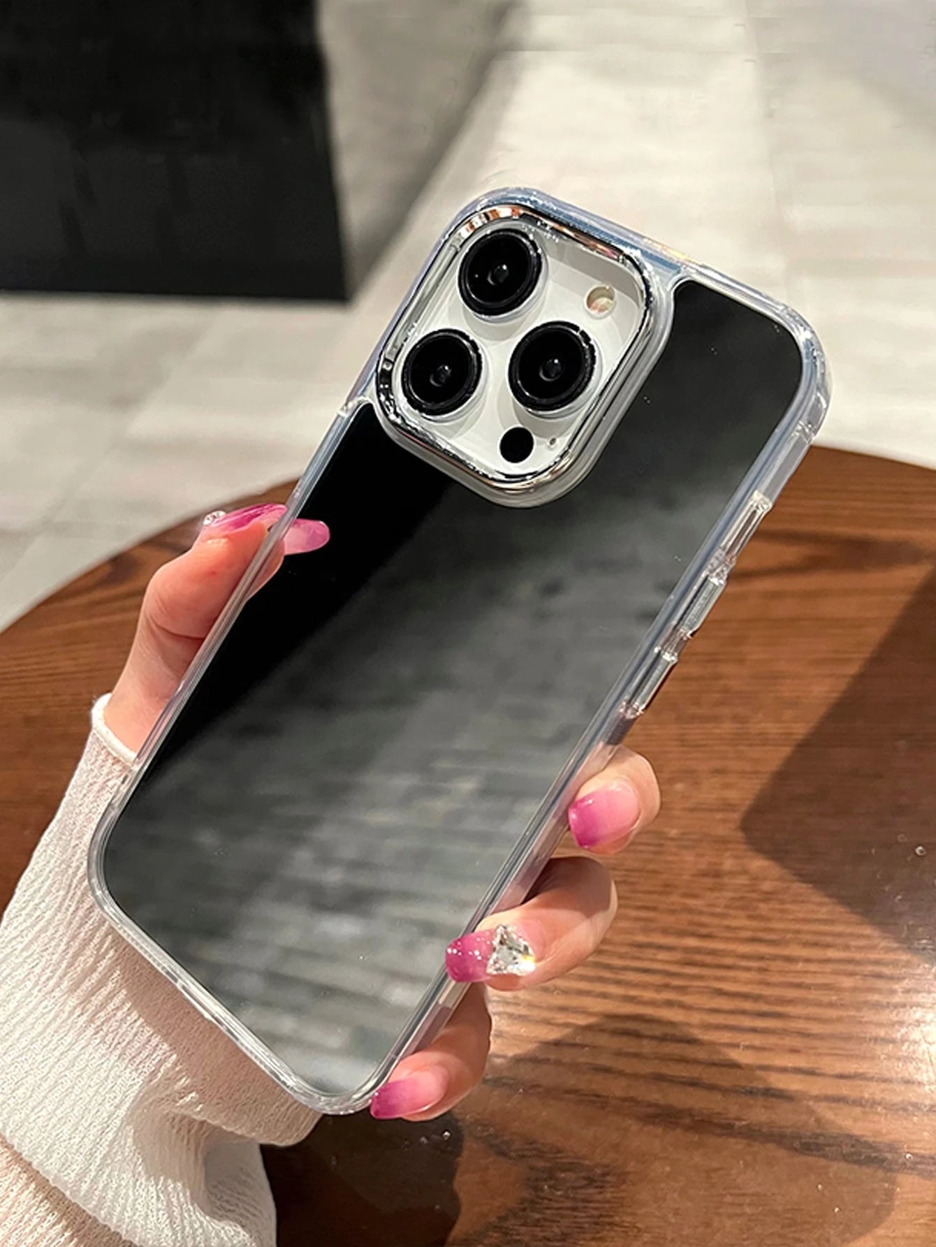 Silver Mirror Phone Case Compatible With IPhone 17 Pro Max/17 Pro/17 Air/17/16 Pro Max/16/16 Pro/16 Plus/15/15 Pro Max/15 Pro/15 Plus/11/12/13/14 Pro Max/XS/XR/11 Pro Max/12 Pro/12 Pro Max/13 Pro/13 P