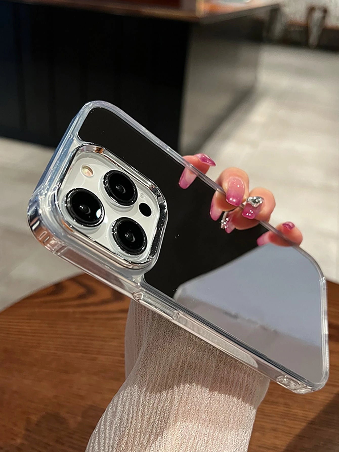 Silver Mirror Phone Case Compatible With IPhone 17 Pro Max/17 Pro/17 Air/17/16 Pro Max/16/16 Pro/16 Plus/15/15 Pro Max/15 Pro/15 Plus/11/12/13/14 Pro Max/XS/XR/11 Pro Max/12 Pro/12 Pro Max/13 Pro/13 P