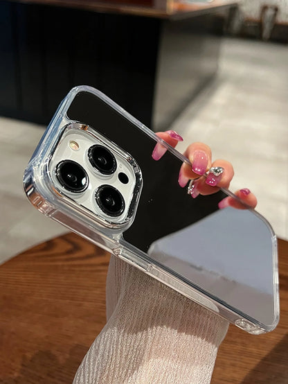 Silver Mirror Phone Case Compatible With IPhone 17 Pro Max/17 Pro/17 Air/17/16 Pro Max/16/16 Pro/16 Plus/15/15 Pro Max/15 Pro/15 Plus/11/12/13/14 Pro Max/XS/XR/11 Pro Max/12 Pro/12 Pro Max/13 Pro/13 P