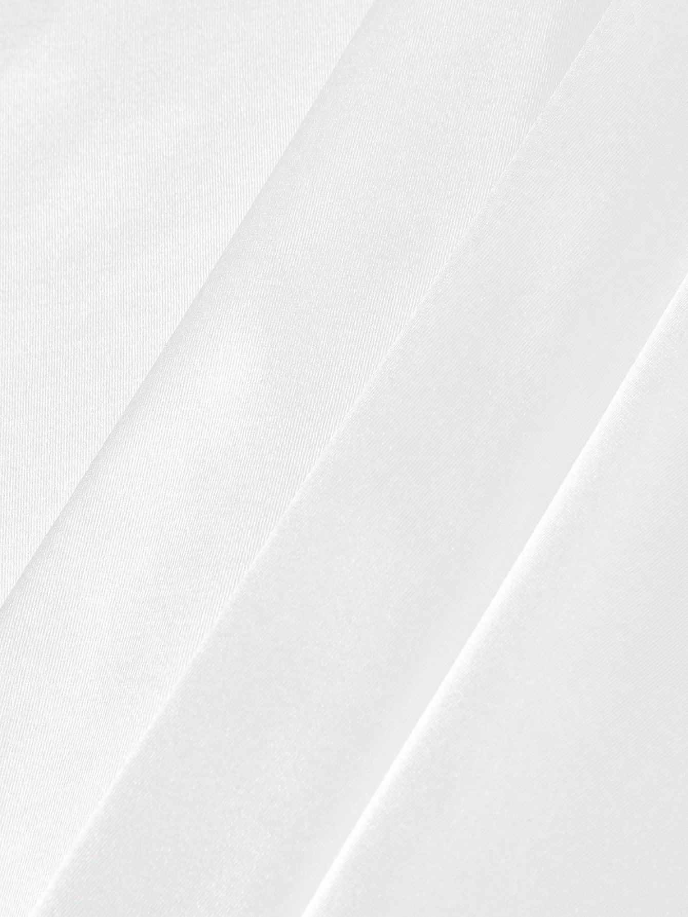 Skyraze White Satin Faux Pearl Chain Decor Backless Mid-Length Dress,Summer Elegant Dining Outfits Women,Bridal Shower Birthday Party Graduation Prom Dress