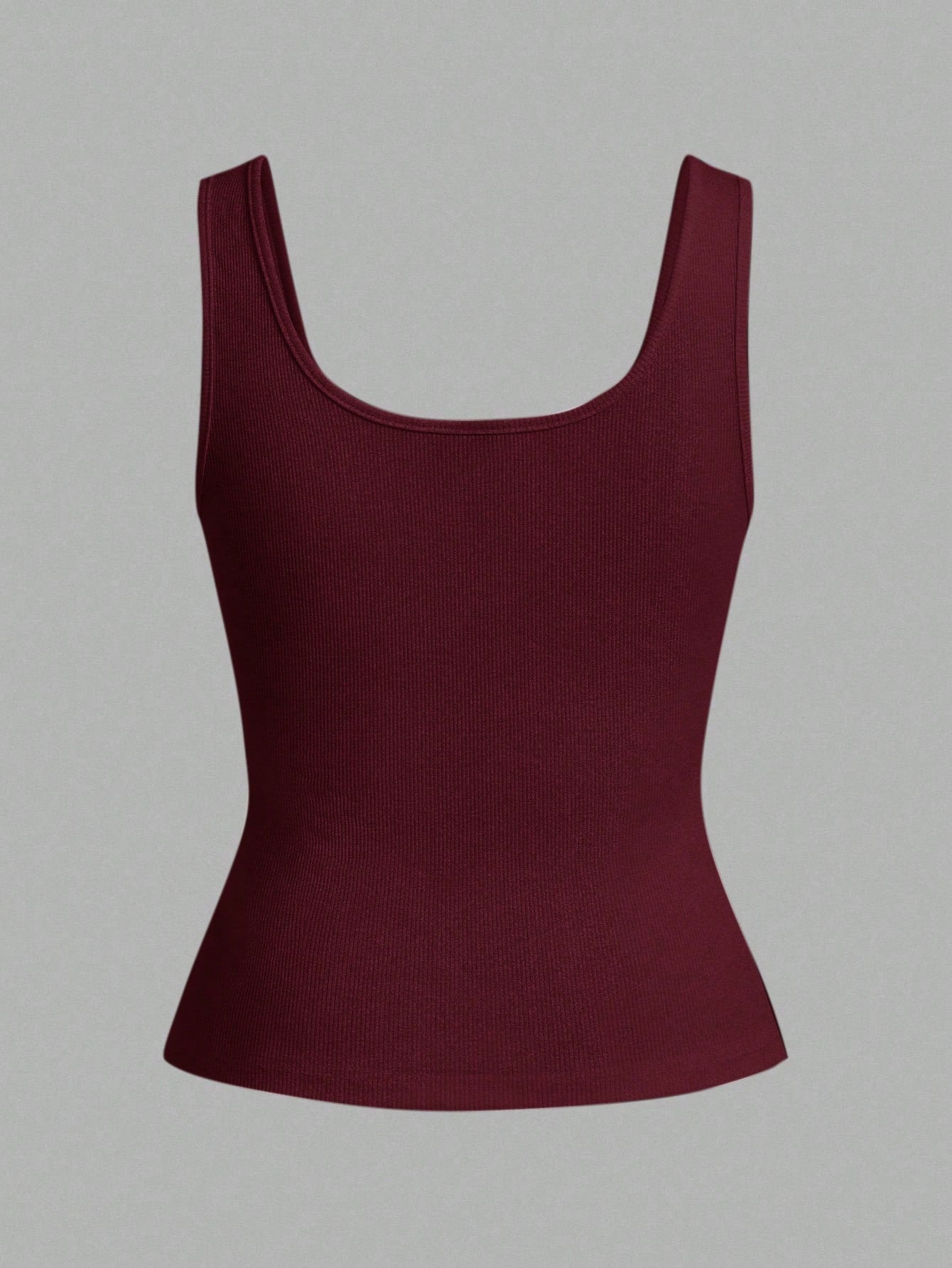 Slaydiva Casual All-Match White Cami Top With Deep U-Neck And Racerback-C Scoop Neck Top Women Top Fitted Tops Women Tank Top Fitted Top