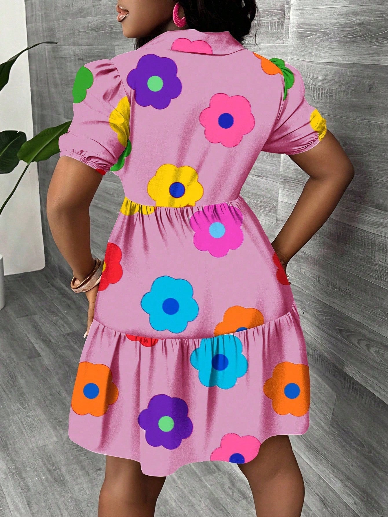 Slaydiva Casual Minimalist Women Mini Dress, Suitable For Summer & Vacation, Colorful Floral Print, Boho Suitable For Going Out Chic Dress