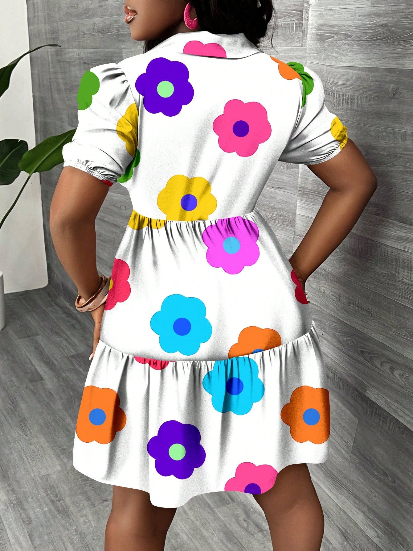 Slaydiva Casual Minimalist Women Mini Dress, Suitable For Summer & Vacation, Colorful Floral Print, Boho Suitable For Going Out Chic Dress