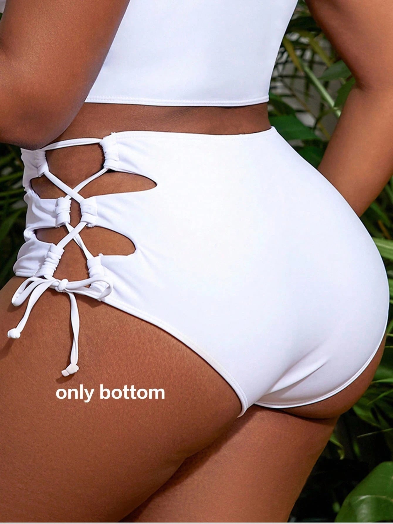 Slaydiva Plus Size Lace-Up Side Cut Out Sexy Swimwear Bottom Summer