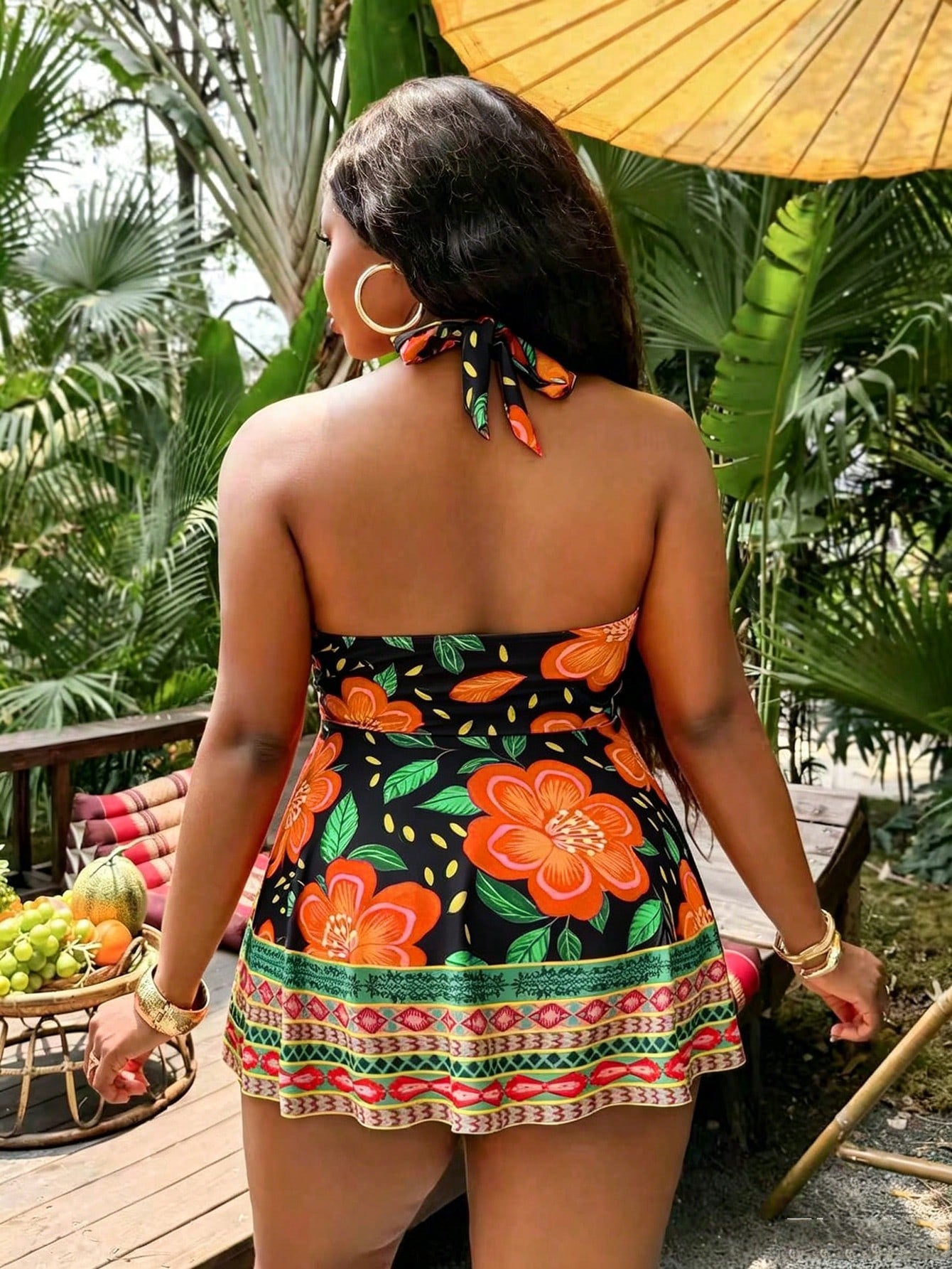 Slaydiva Plus Size Women's 2-Piece Swimsuit, 2026 New Arrival, Fashionable Holiday Everyday Casual Boho Curve, Swimdress Beach Vacation Summer