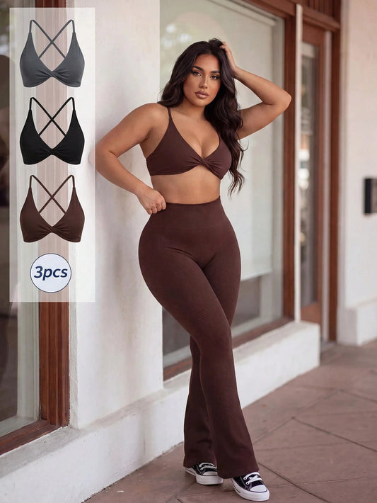 Slayform Seamless Yoga Sports Bra/ Front Twist Design/ Versatile For Sports And Daily Wear