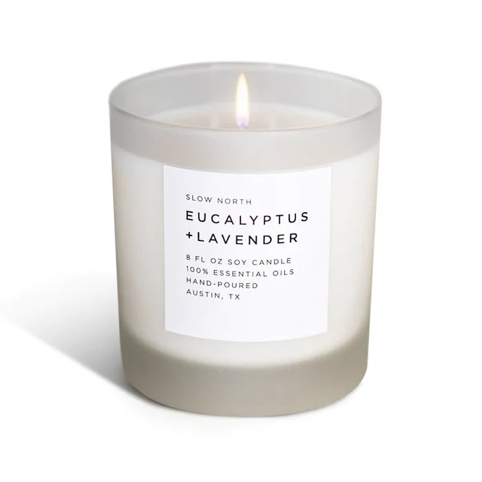 Slow North 'Eucalyptus + Lavender' Scented Candle, Three Sizes