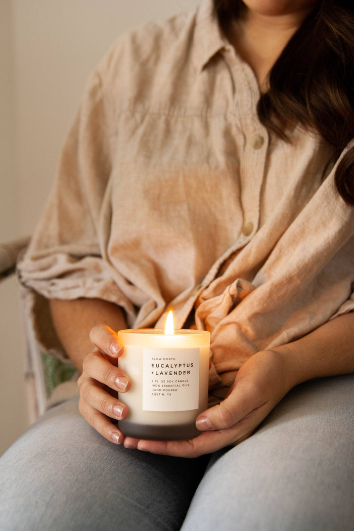 Slow North 'Eucalyptus + Lavender' Scented Candle, Three Sizes