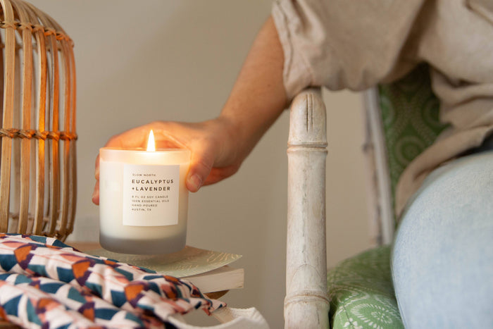Slow North 'Eucalyptus + Lavender' Scented Candle, Three Sizes