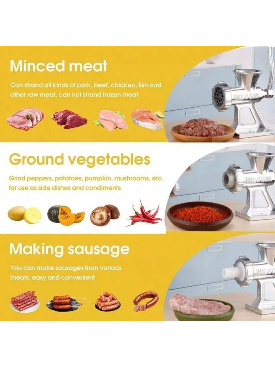 Small Heavy Duty Meat Grinder Mincer Stuffer Manual Sausage Filler Sauce Maker Machine
