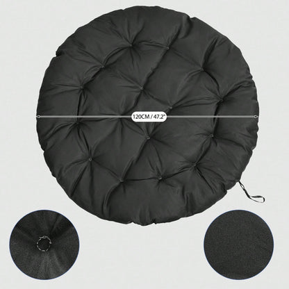 Soft Thick Papasan Cushion Only, 48" Large Circle Swing Egg Chair Pad Cushion With Polyester Cover (Without Chair), Waterproof UV Resistant Hammock Replacement For Indoor & Outdoor Garden Patio