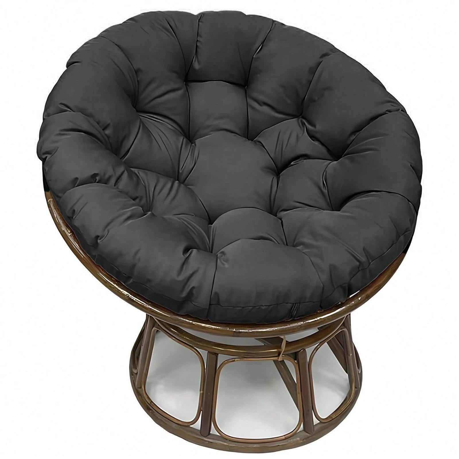 Soft Thick Papasan Cushion Only, 48" Large Circle Swing Egg Chair Pad Cushion With Polyester Cover (Without Chair), Waterproof UV Resistant Hammock Replacement For Indoor & Outdoor Garden Patio