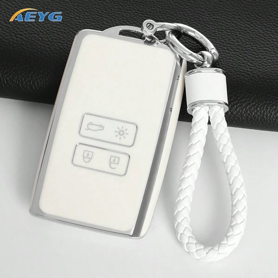 Soft TPU Full Coverage Car Key Case Anti-Scratch Anti-Shock Key Fob Protective Cover Suitable For Renault Koleos, Captur, Megane, Talisman, Captur, Espace, 2016-2023 Dacia Duster 2023 Car Accessories