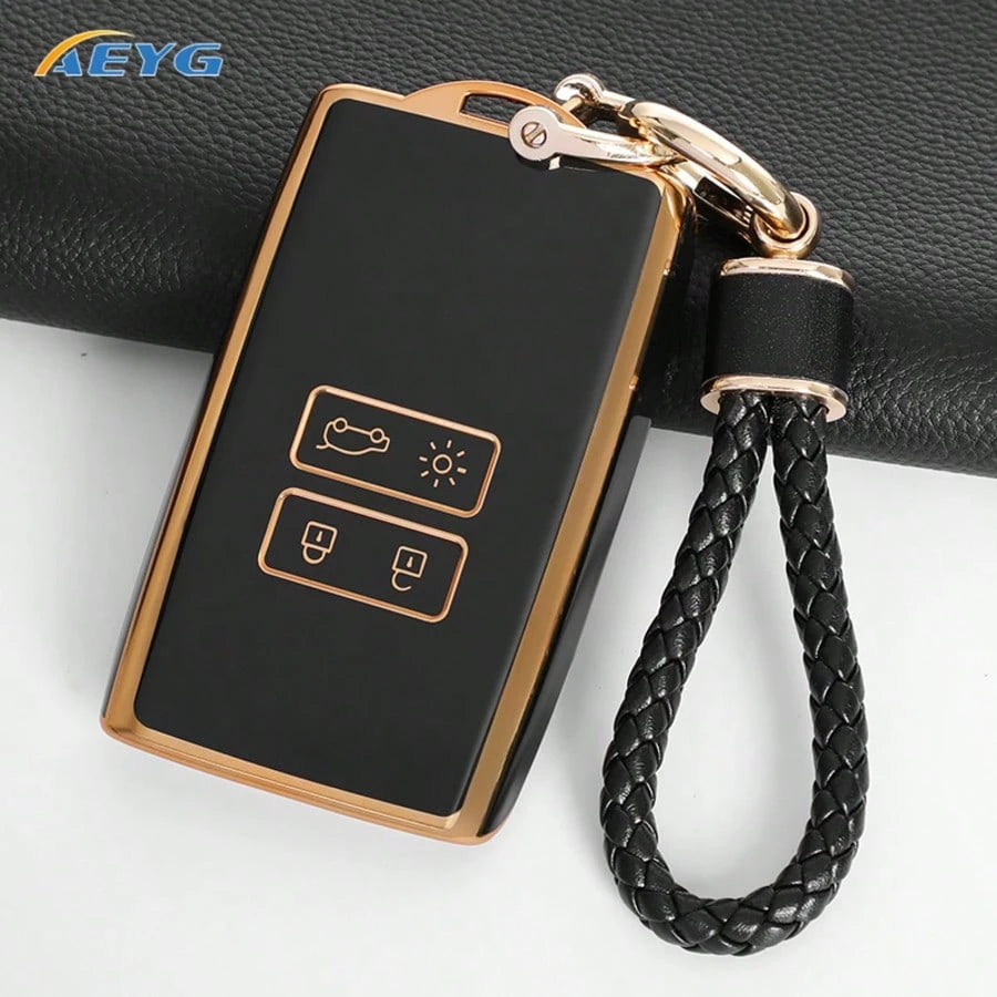 Soft TPU Full Coverage Car Key Case Anti-Scratch Anti-Shock Key Fob Protective Cover Suitable For Renault Koleos, Captur, Megane, Talisman, Captur, Espace, 2016-2023 Dacia Duster 2023 Car Accessories