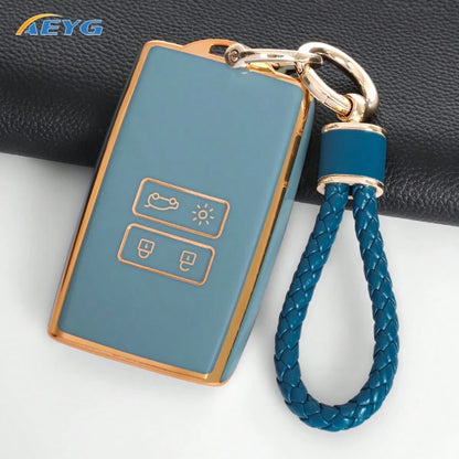 Soft TPU Full Coverage Car Key Case Anti-Scratch Anti-Shock Key Fob Protective Cover Suitable For Renault Koleos, Captur, Megane, Talisman, Captur, Espace, 2016-2023 Dacia Duster 2023 Car Accessories