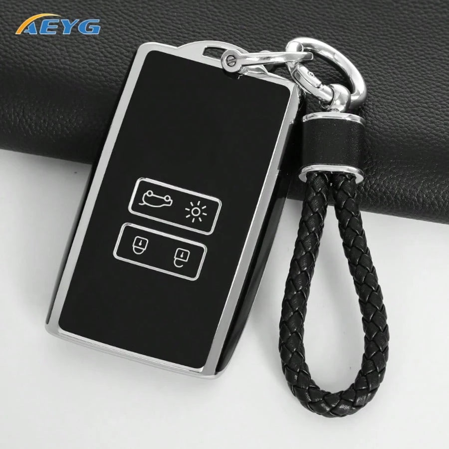 Soft TPU Full Coverage Car Key Case Anti-Scratch Anti-Shock Key Fob Protective Cover Suitable For Renault Koleos, Captur, Megane, Talisman, Captur, Espace, 2016-2023 Dacia Duster 2023 Car Accessories