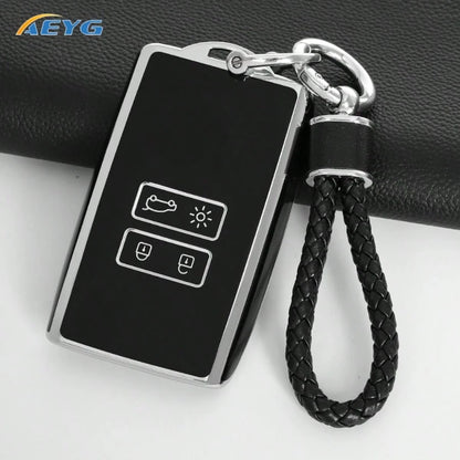 Soft TPU Full Coverage Car Key Case Anti-Scratch Anti-Shock Key Fob Protective Cover Suitable For Renault Koleos, Captur, Megane, Talisman, Captur, Espace, 2016-2023 Dacia Duster 2023 Car Accessories