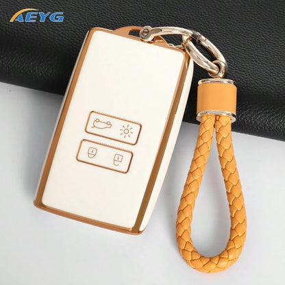 Soft TPU Full Coverage Car Key Case Anti-Scratch Anti-Shock Key Fob Protective Cover Suitable For Renault Koleos, Captur, Megane, Talisman, Captur, Espace, 2016-2023 Dacia Duster 2023 Car Accessories