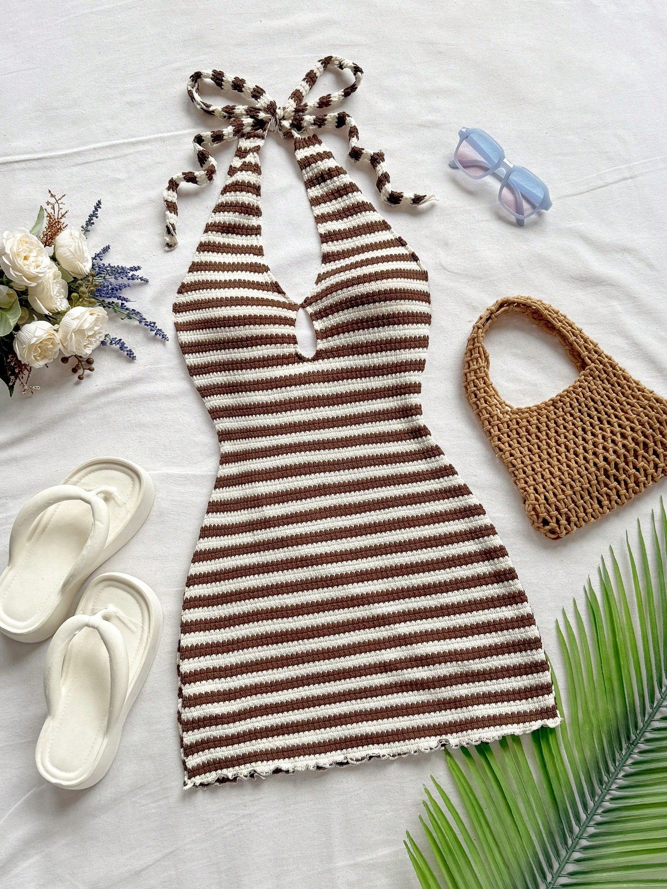 Soleia Brown Country Western Concert Mini Dress,Elegant Bohemian Backless Strapless Cold-Shoulder Beach Wedding Guest Music Festival Dresses,No Chest Padding