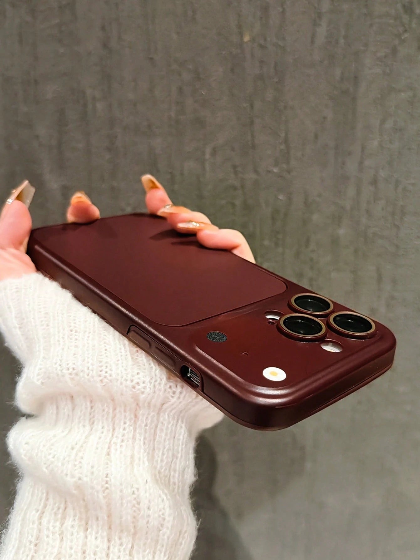 Solid Color Material Shockproof Luxury Burgundy Solid Color 2-In-1 Personalized Instant Change 17 Series Phone Premium Case Compatible With Apple 11 12 13 14 15 16 17 15 Pro Max 16 Pro Max 17 Pro Max